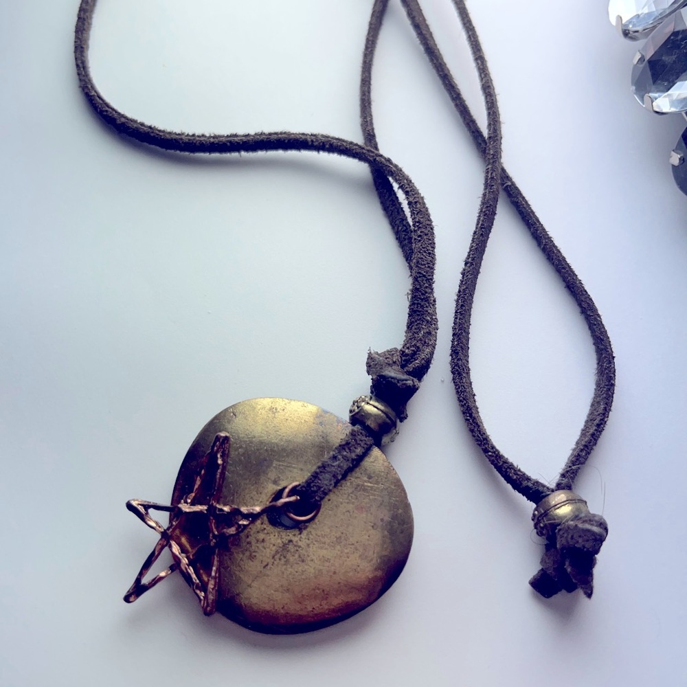 Copper & suede necklace